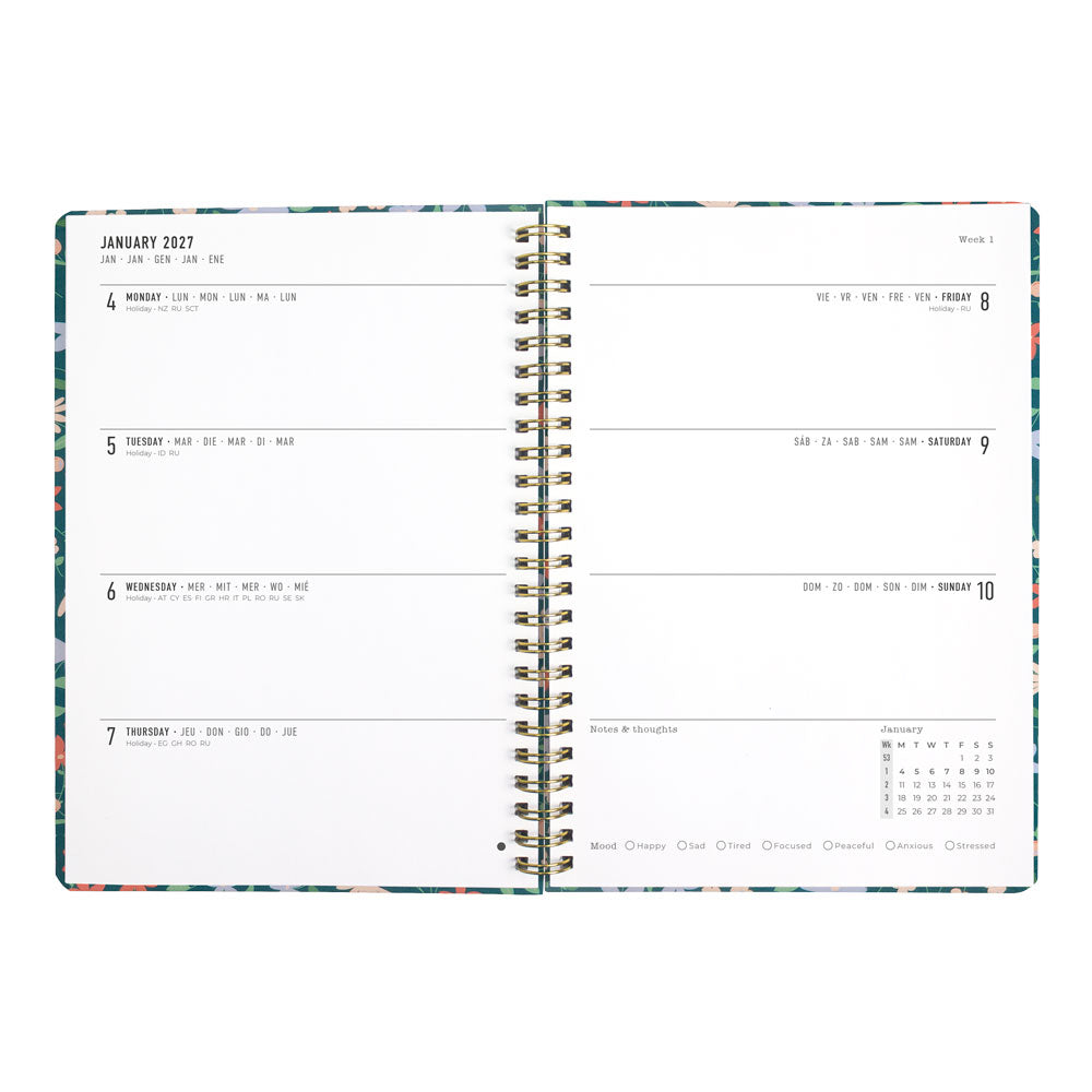 Letts A5 Weekly Planner, Spring Valley, 2027 Green 27-082376 27-082376 #colour_spring-valley-green