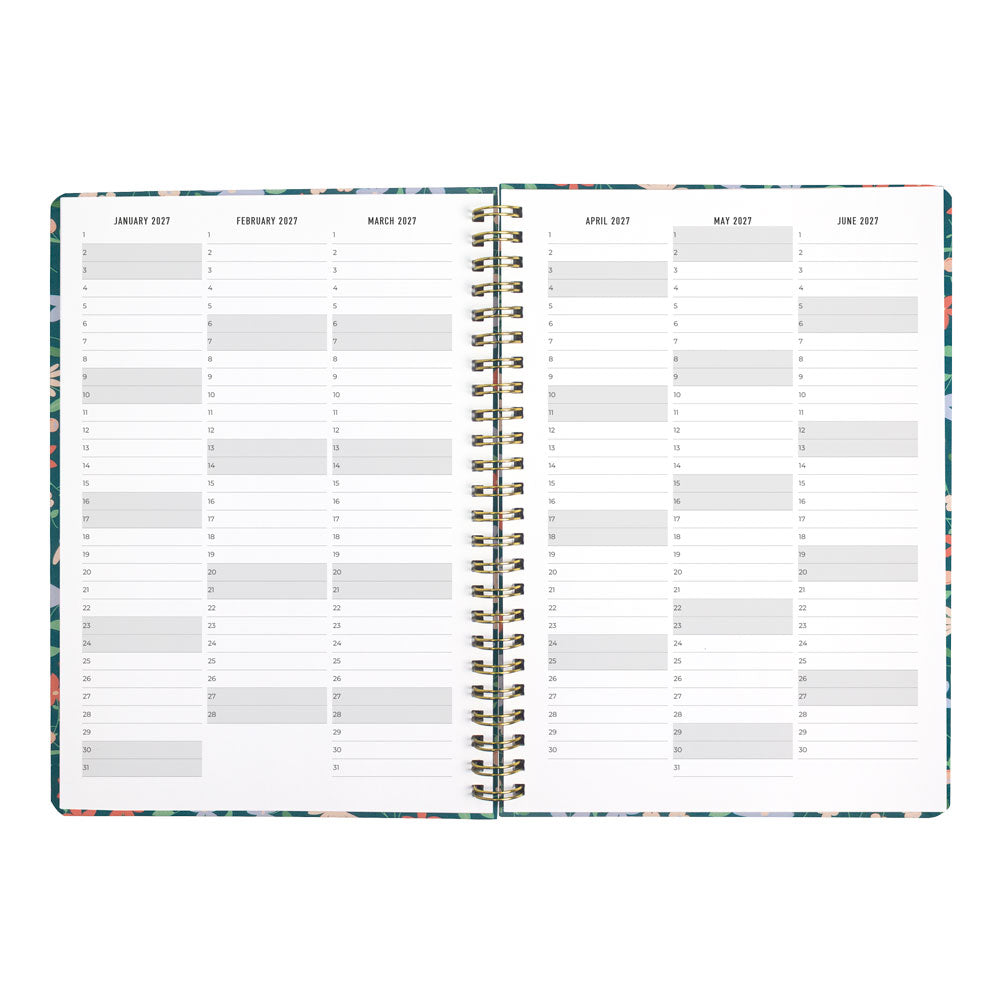 Letts A5 Weekly Planner, Spring Valley, 2027 Green 27-082376 27-082376 #colour_spring-valley-green