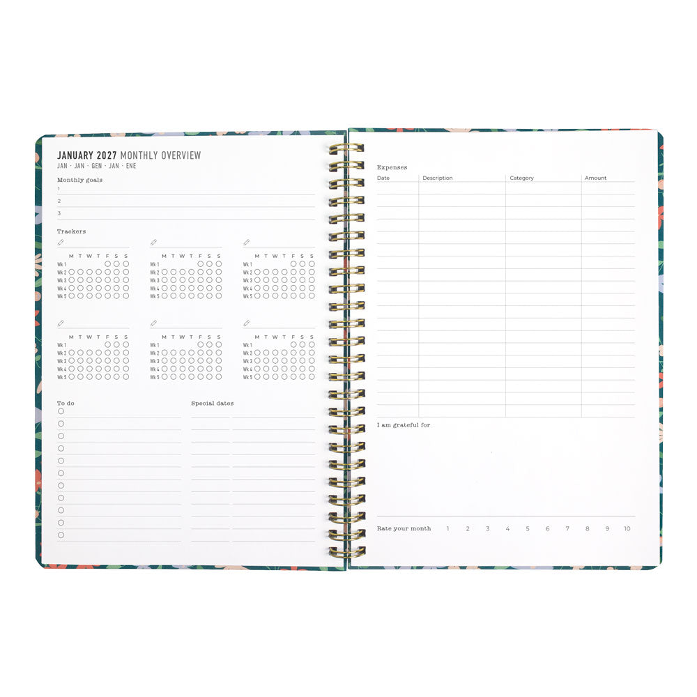 Letts A5 Weekly Planner, Spring Valley, 2027 Green 27-082376 27-082376 #colour_spring-valley-green