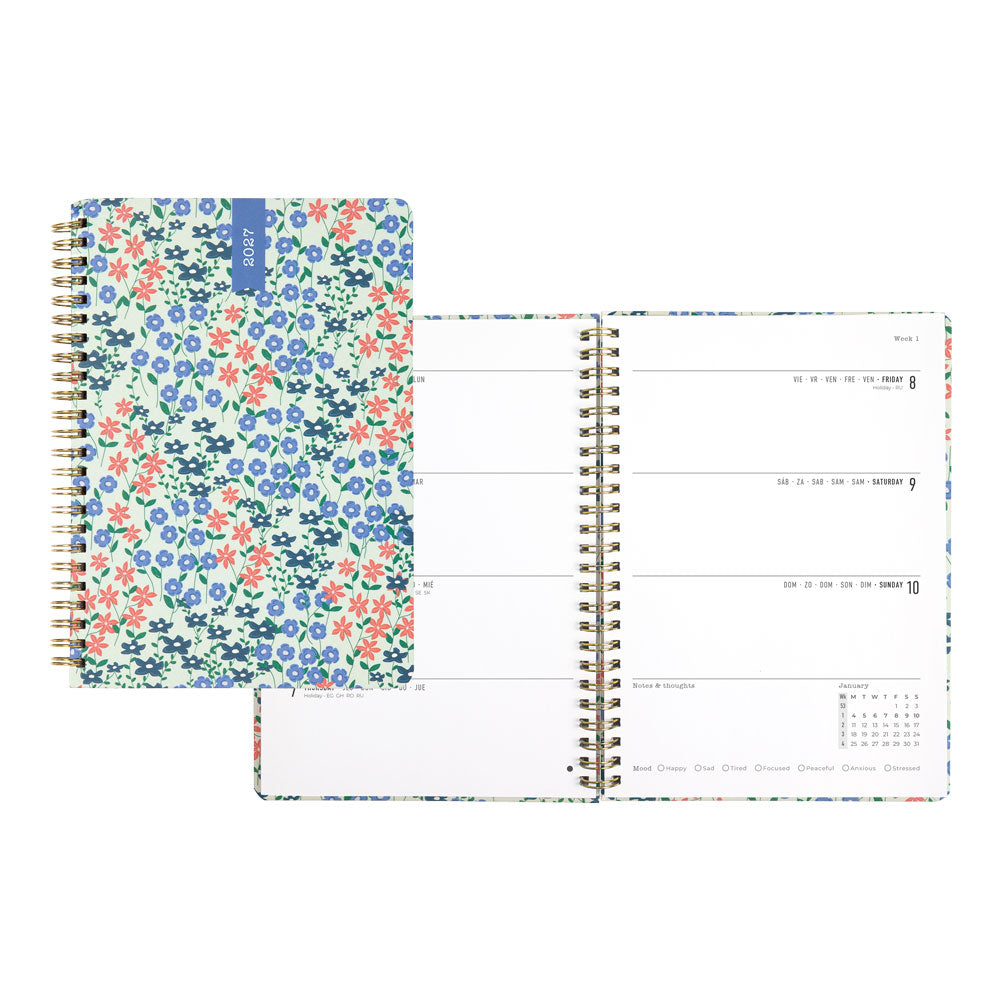 Letts A5 Weekly Planner, Spring Valley, 2027 Mint 27-082377 27-082377 #colour_spring-valley-mint