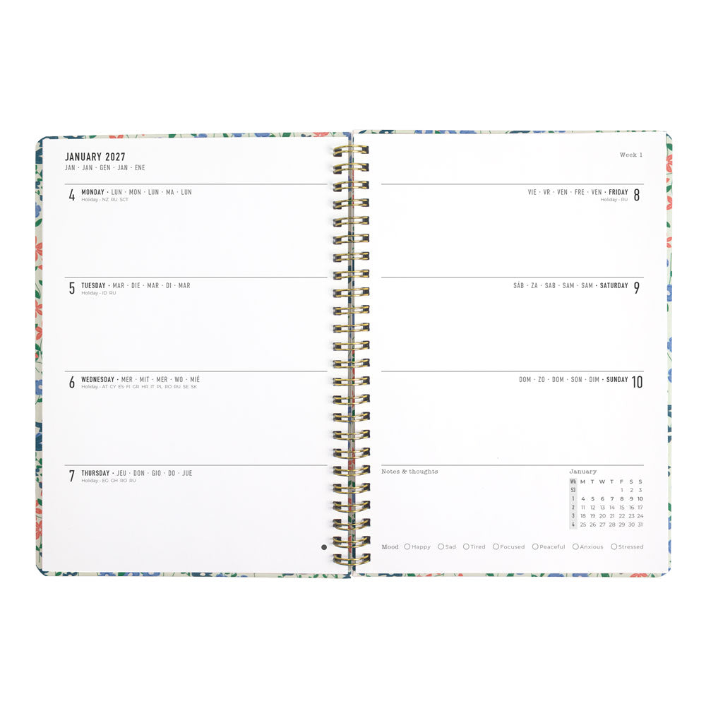 Letts A5 Weekly Planner, Spring Valley, 2027 Mint 27-082377 27-082377 #colour_spring-valley-mint