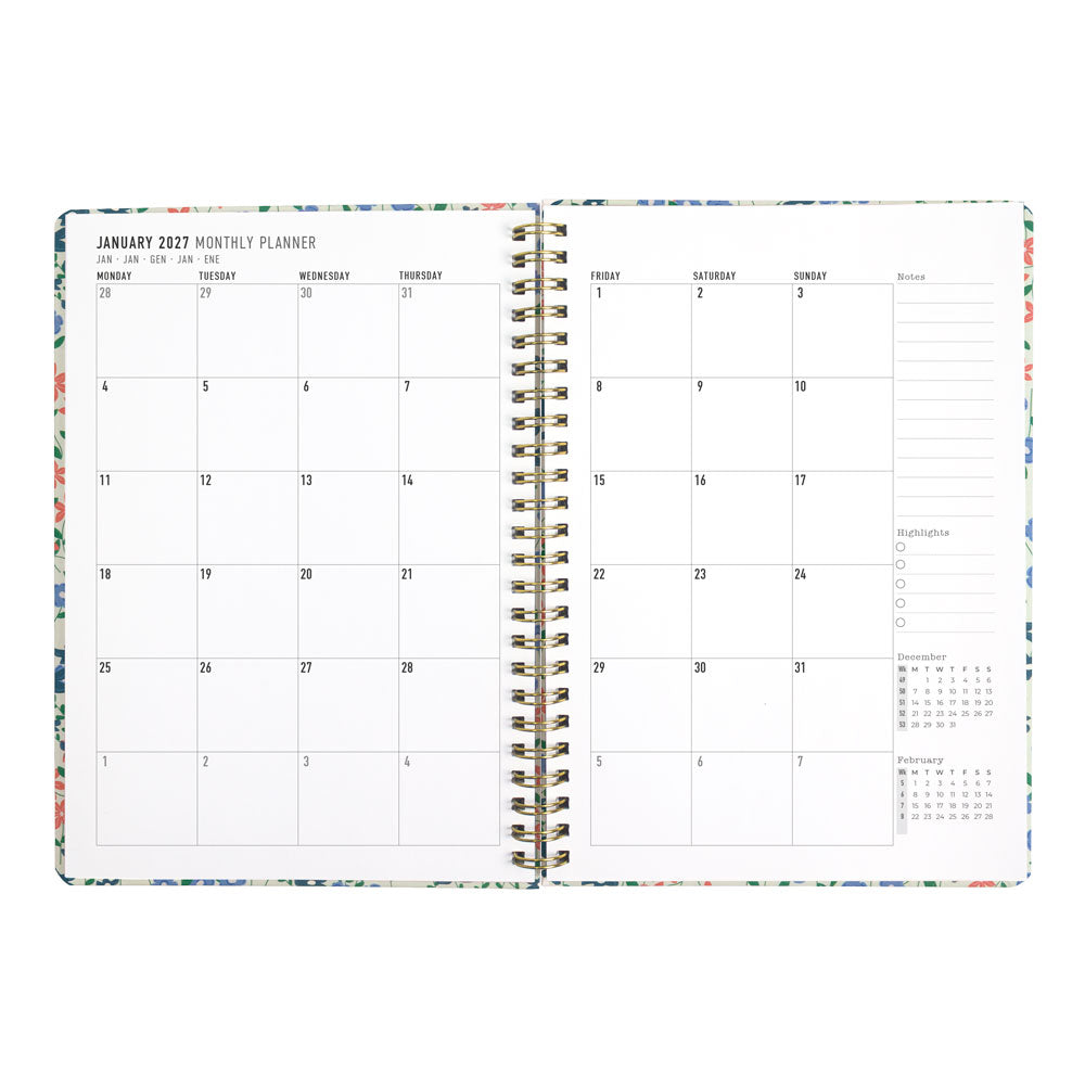 Letts A5 Weekly Planner, Spring Valley, 2027 Mint 27-082377 27-082377 #colour_spring-valley-mint