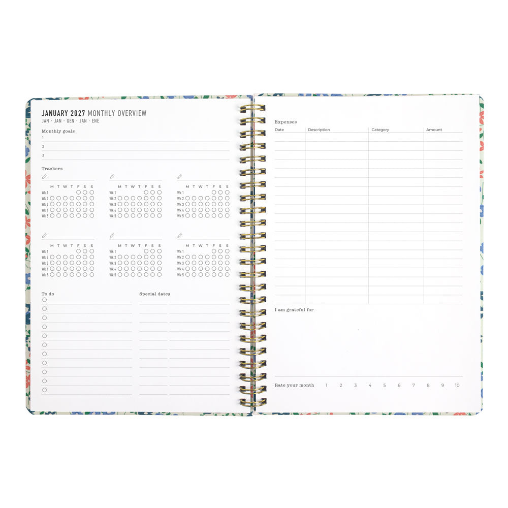 Letts A5 Weekly Planner, Spring Valley, 2027 Mint 27-082377 27-082377 #colour_spring-valley-mint