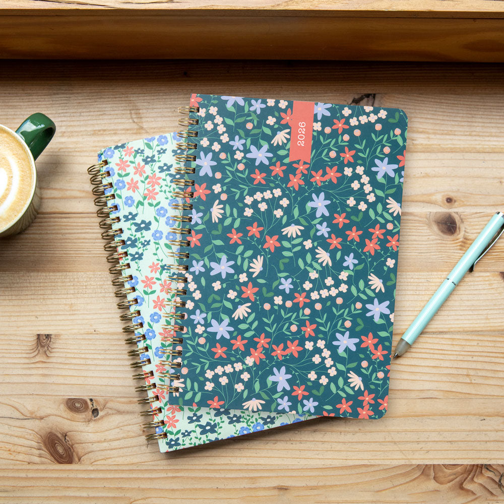 Letts A5 Weekly Planner, Spring Valley, 2027 Mint 27-082377 27-082377 #colour_spring-valley-mint