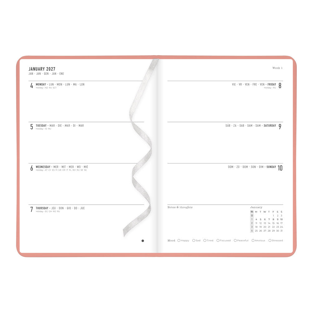 Letts A5 Weekly Planner, Conscious, 2027 Clay 27-082397 27-082397 #colour_clay