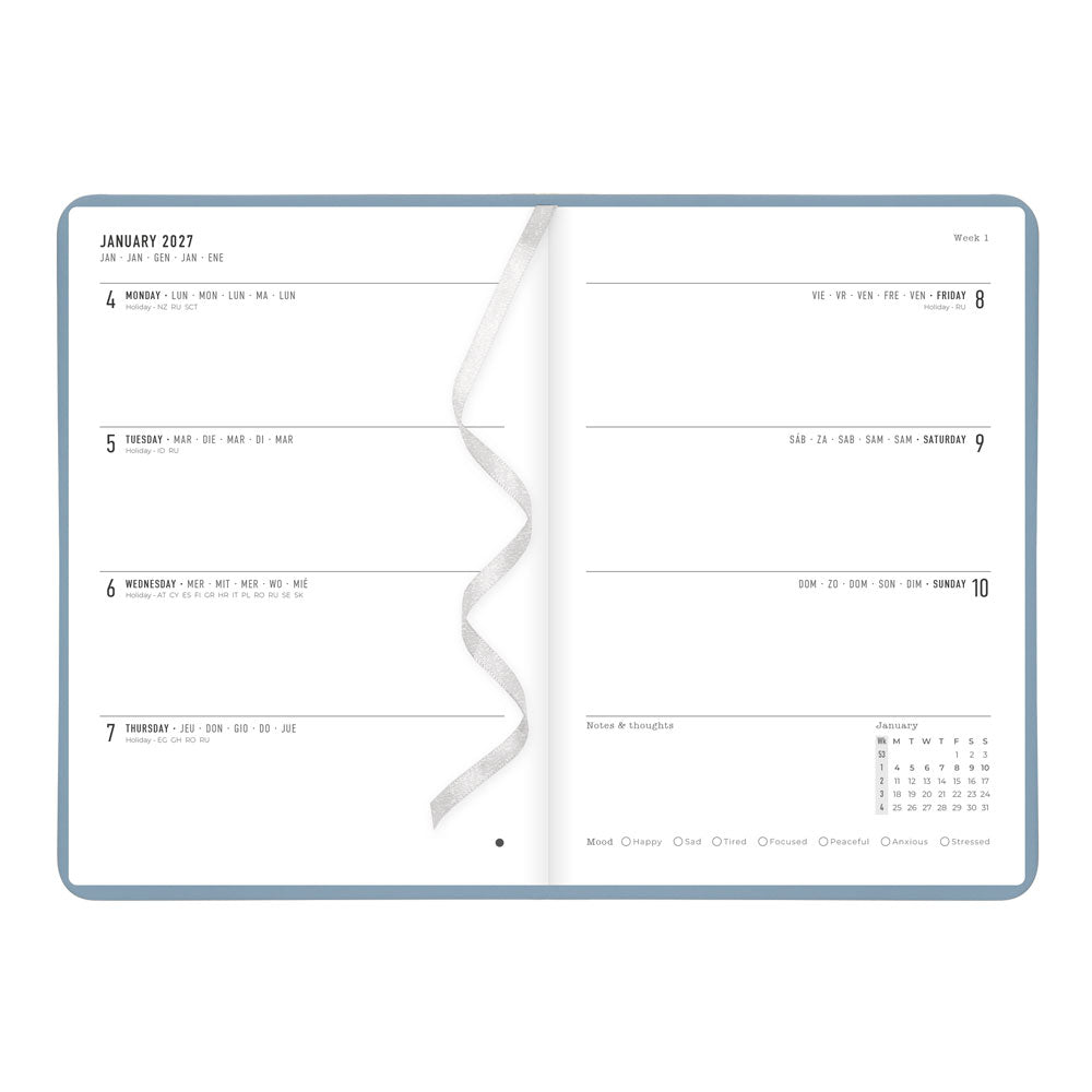 Letts A5 Weekly Planner, Conscious, 2027 Ocean 27-082398 27-082398 #colour_conscious-ocean