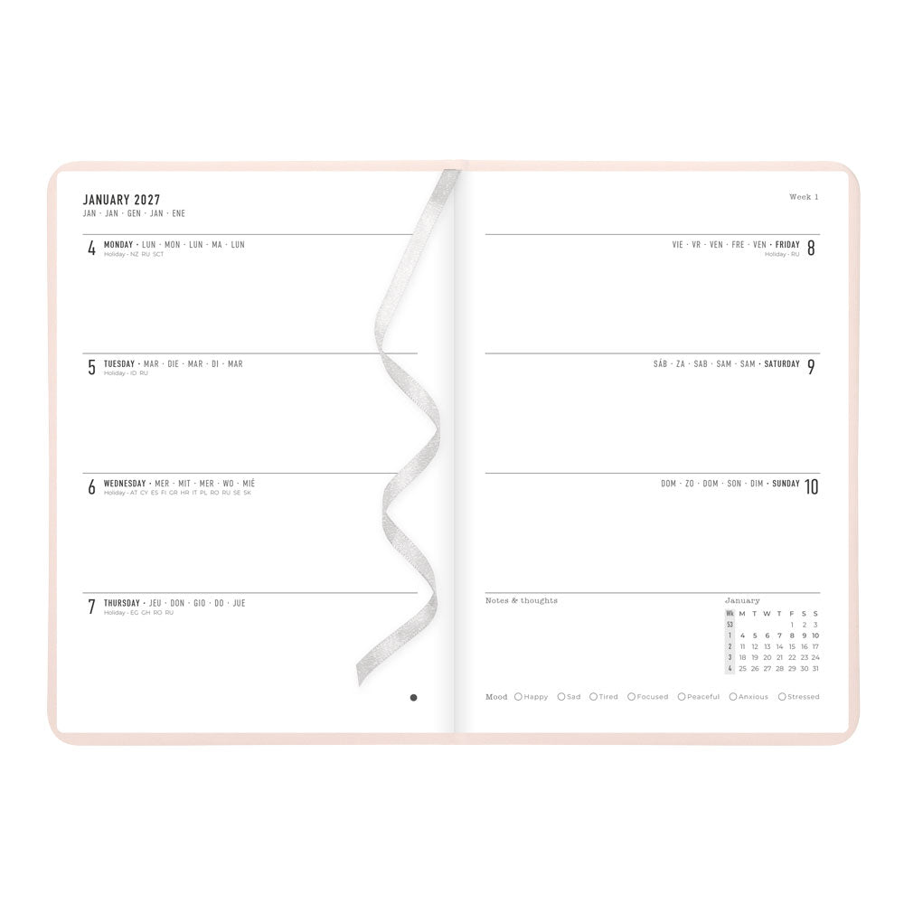 Letts A5 Weekly Planner, Conscious, 2027 Rosewater 27-082399 27-082399 #colour_rosewater