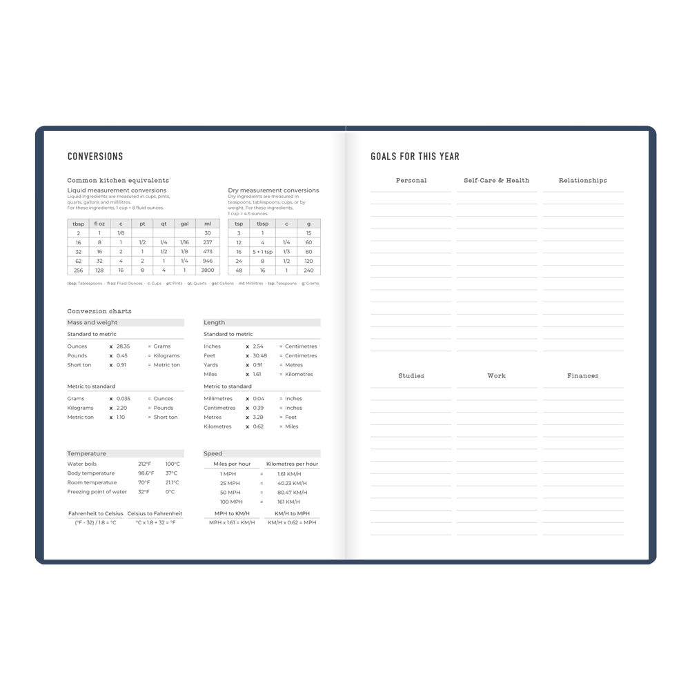 Letts A5 Weekly Planner, Inspire, 2027 Navy 27-082484 27-082484 #colour_navy