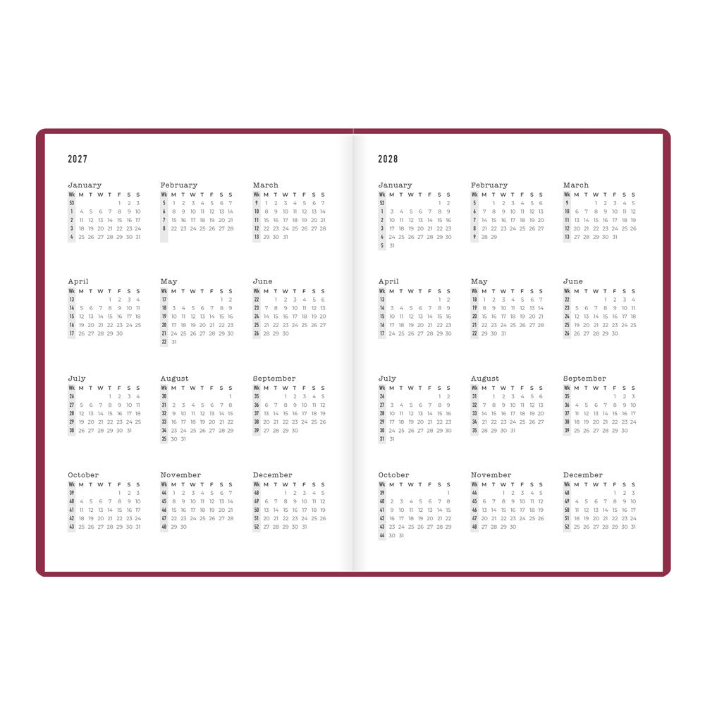 Letts A5 Weekly Planner, Inspire, 2027 Plum 27-082485 27-082485 #colour_plum