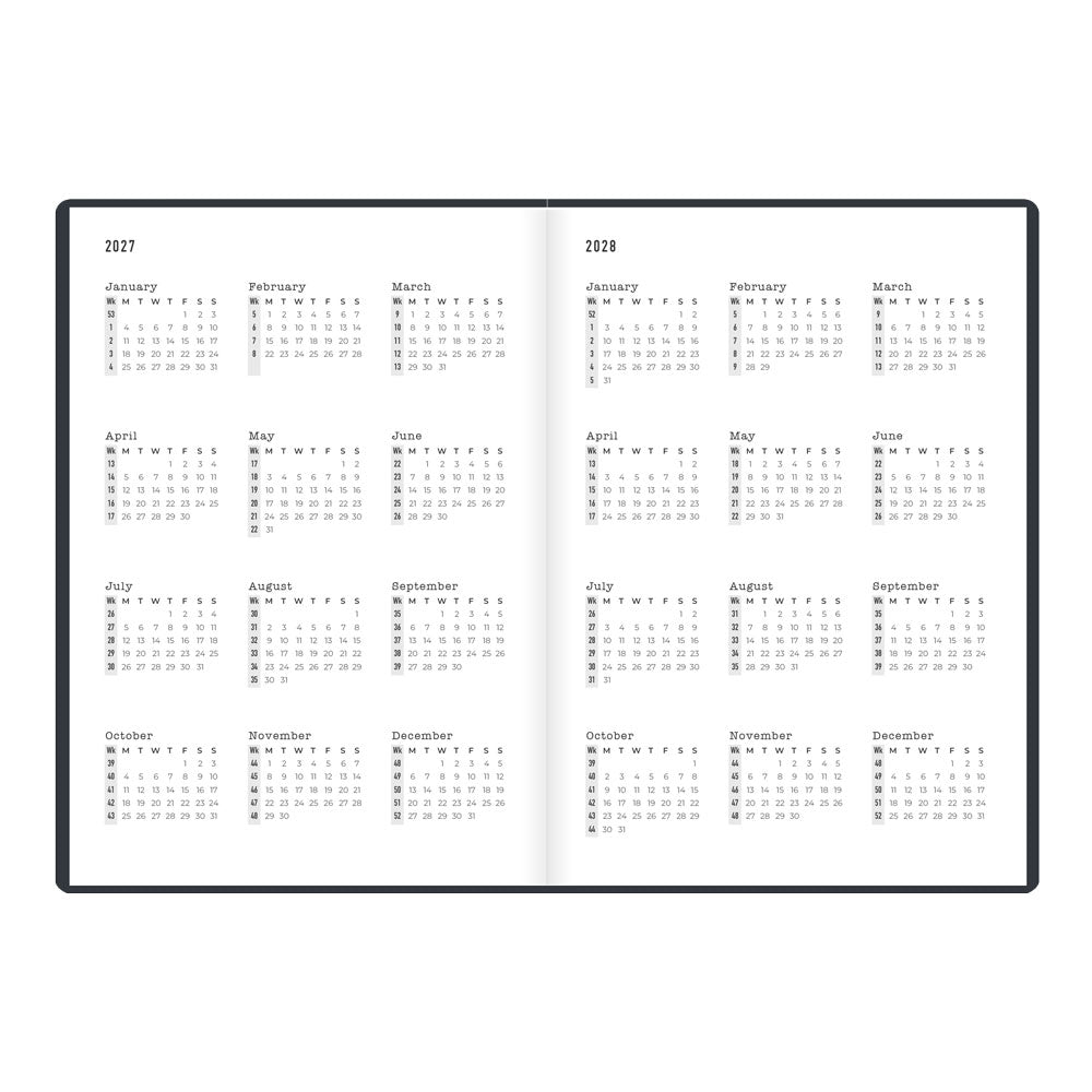 Letts A5 Weekly Planner, Inspire, 2027 Charcoal 27-082486 27-082486 #colour_charcoal