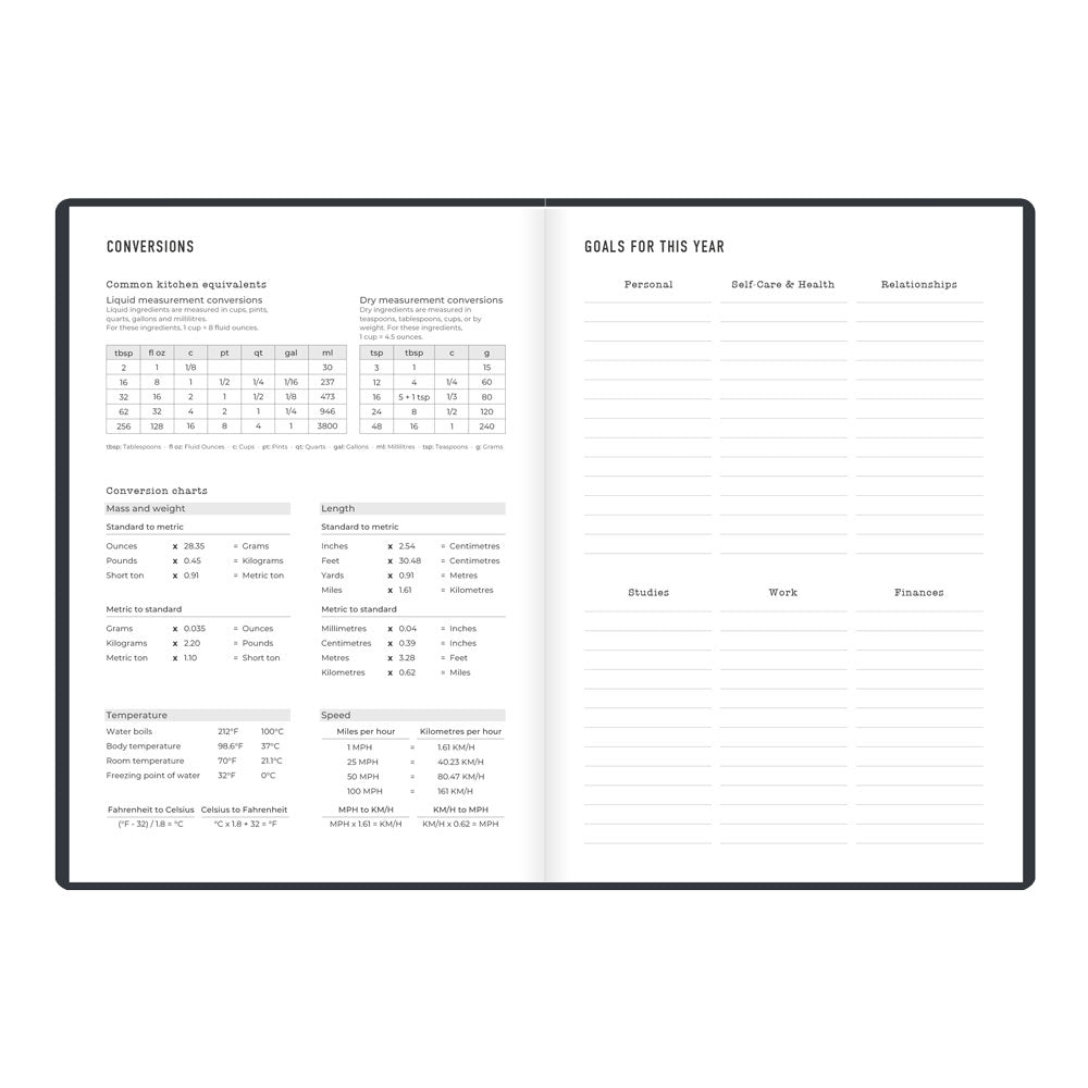 Letts A5 Weekly Planner, Inspire, 2027 Charcoal 27-082486 27-082486 #colour_charcoal
