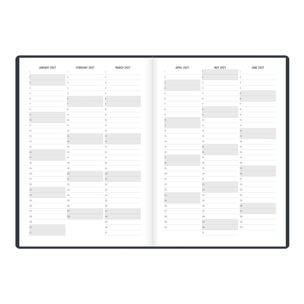Letts A5 Weekly Planner, Inspire, 2027 Charcoal 27-082486 27-082486 #colour_charcoal
