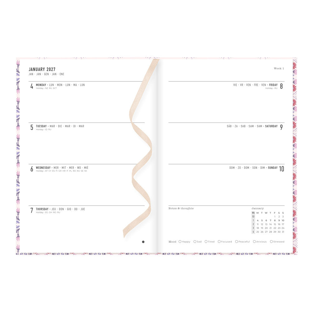 Letts A5 Weekly Planner, Morocco, 2027 Pink 27-082494 27-082494 #colour_morocco-pink