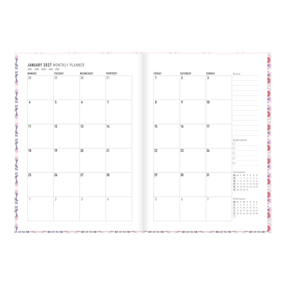 Letts A5 Weekly Planner, Morocco, 2027 Pink 27-082494 27-082494 #colour_morocco-pink