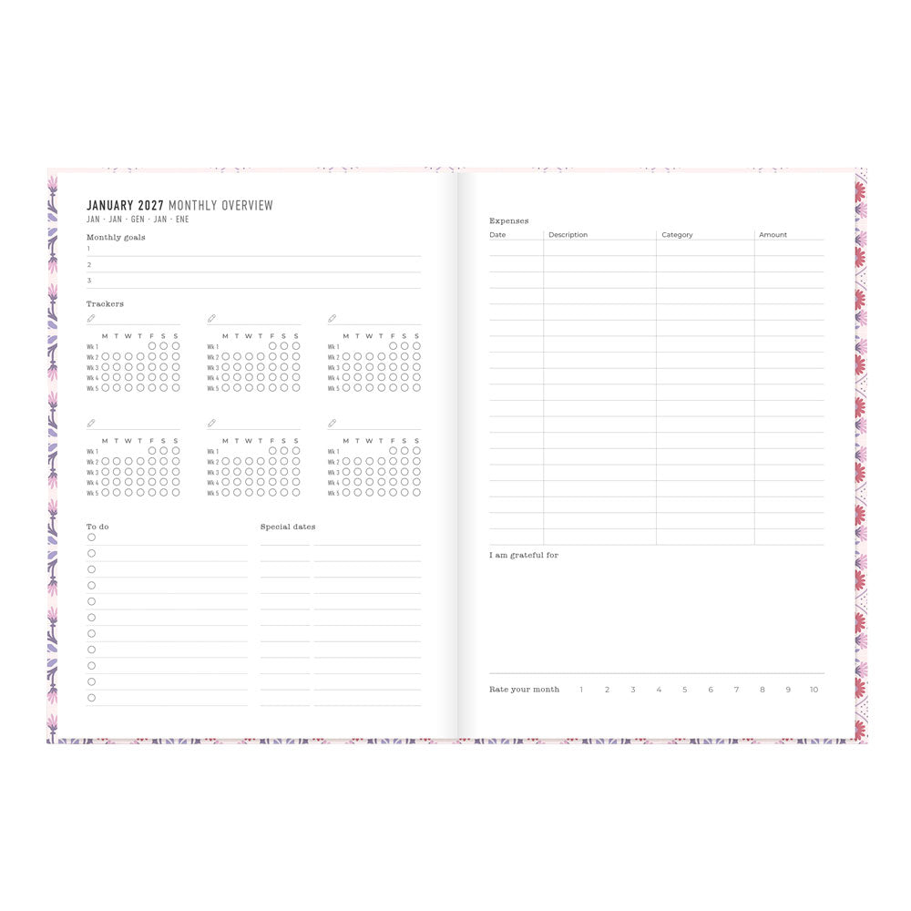 Letts A5 Weekly Planner, Morocco, 2027 Pink 27-082494 27-082494 #colour_morocco-pink