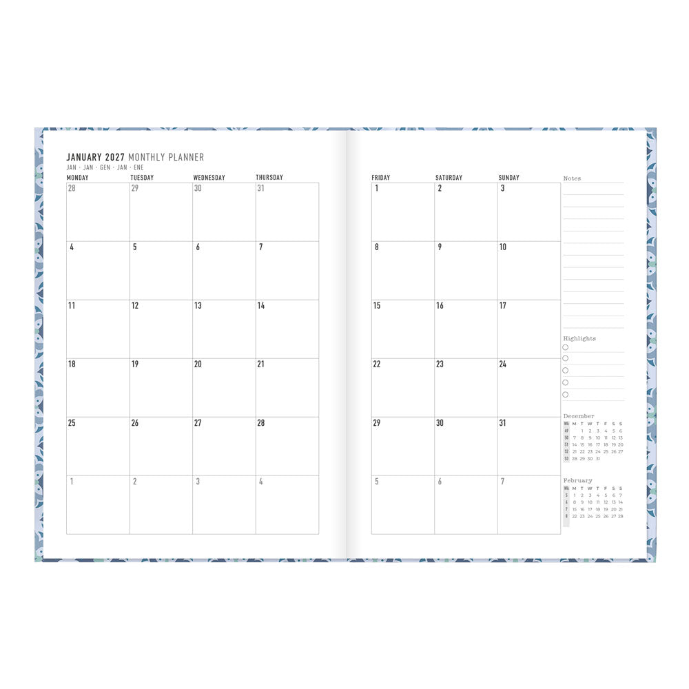 Letts A5 Weekly Planner, Morocco, 2027 Blue 27-082495 27-082495 #colour_morocco-blue