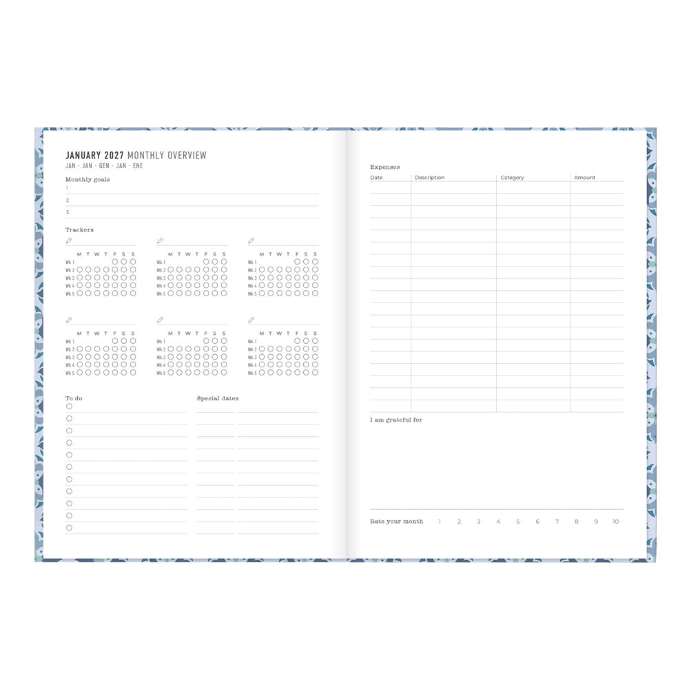 Letts A5 Weekly Planner, Morocco, 2027 Blue 27-082495 27-082495 #colour_morocco-blue