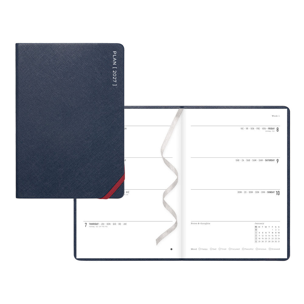 Letts A5 Weekly Planner, Serene, 2027 Midnight 27-082499 27-082499 #colour_midnight
