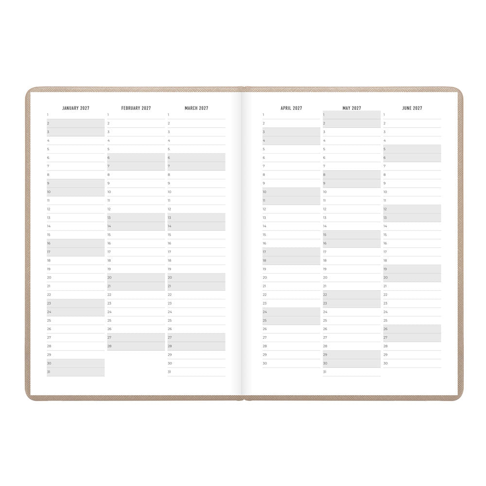 Letts A5 Weekly Planner, Serene, 2027 Taupe 27-082503 27-082503 #colour_taupe