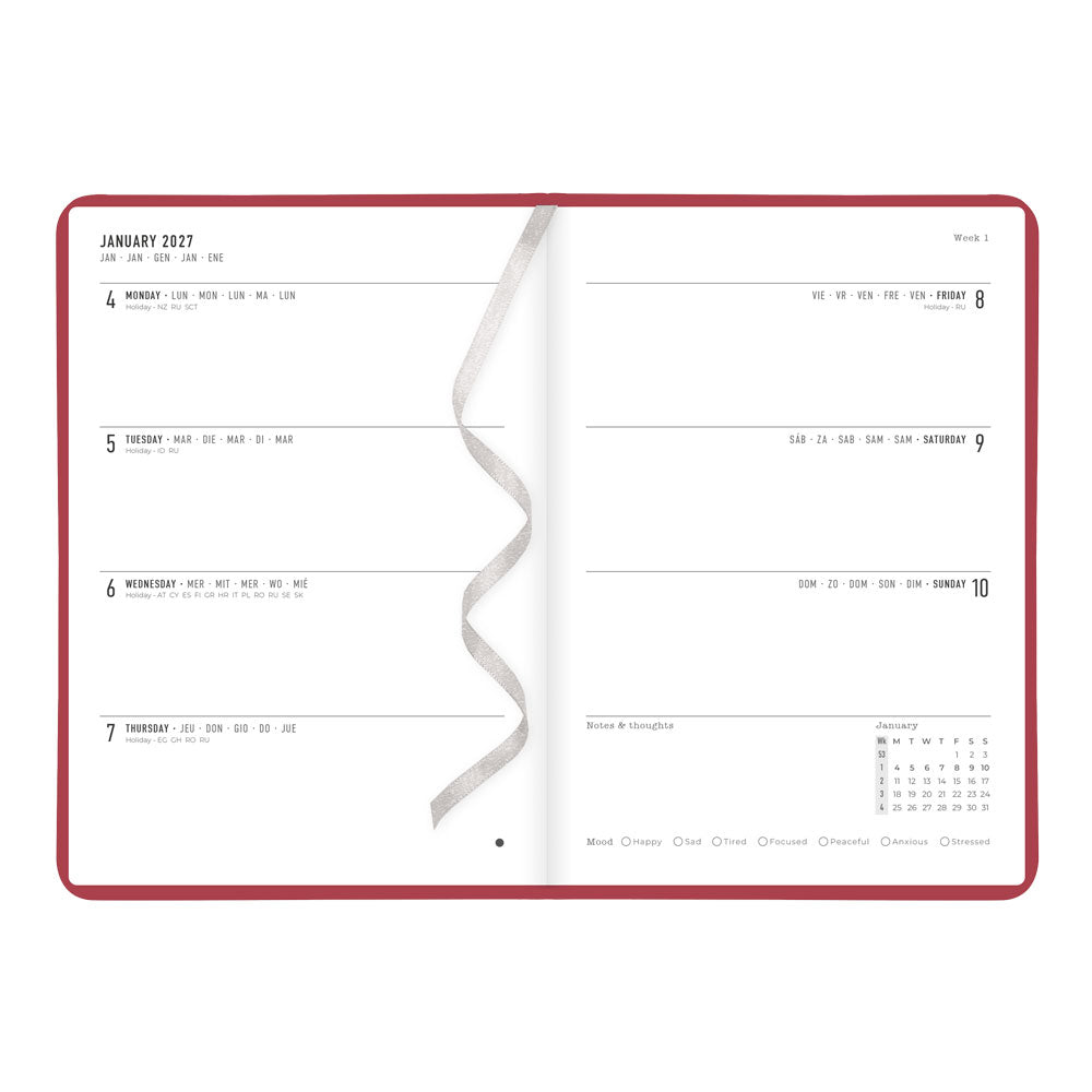 Letts A5 Weekly Planner, Conscious, 2027 Berry 27-082552 27-082552 #colour_berry