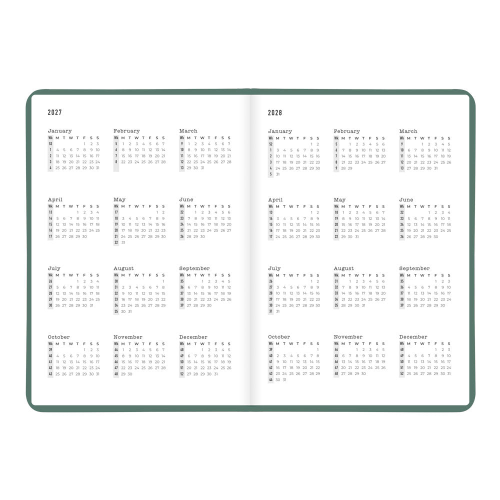 Letts A5 Weekly Planner, Conscious, 2027 Pine 27-082553 27-082553 #colour_pine