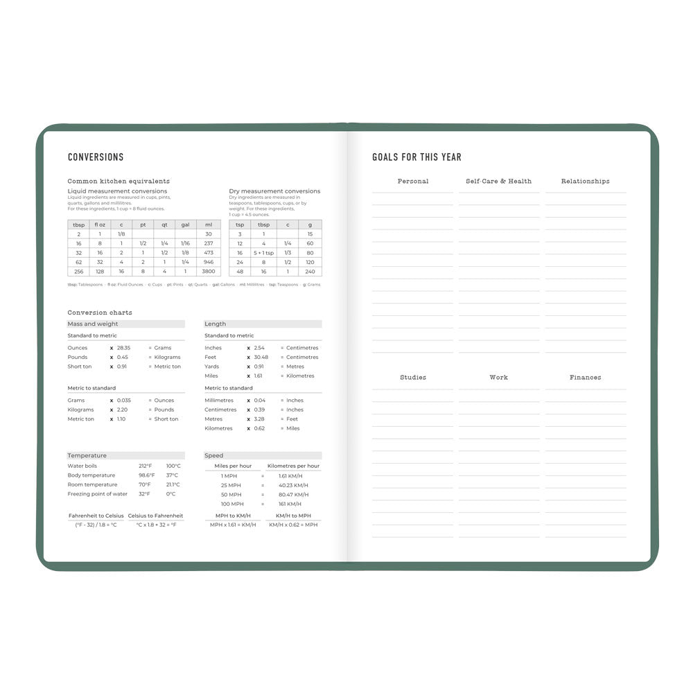 Letts A5 Weekly Planner, Conscious, 2027 Pine 27-082553 27-082553 #colour_pine