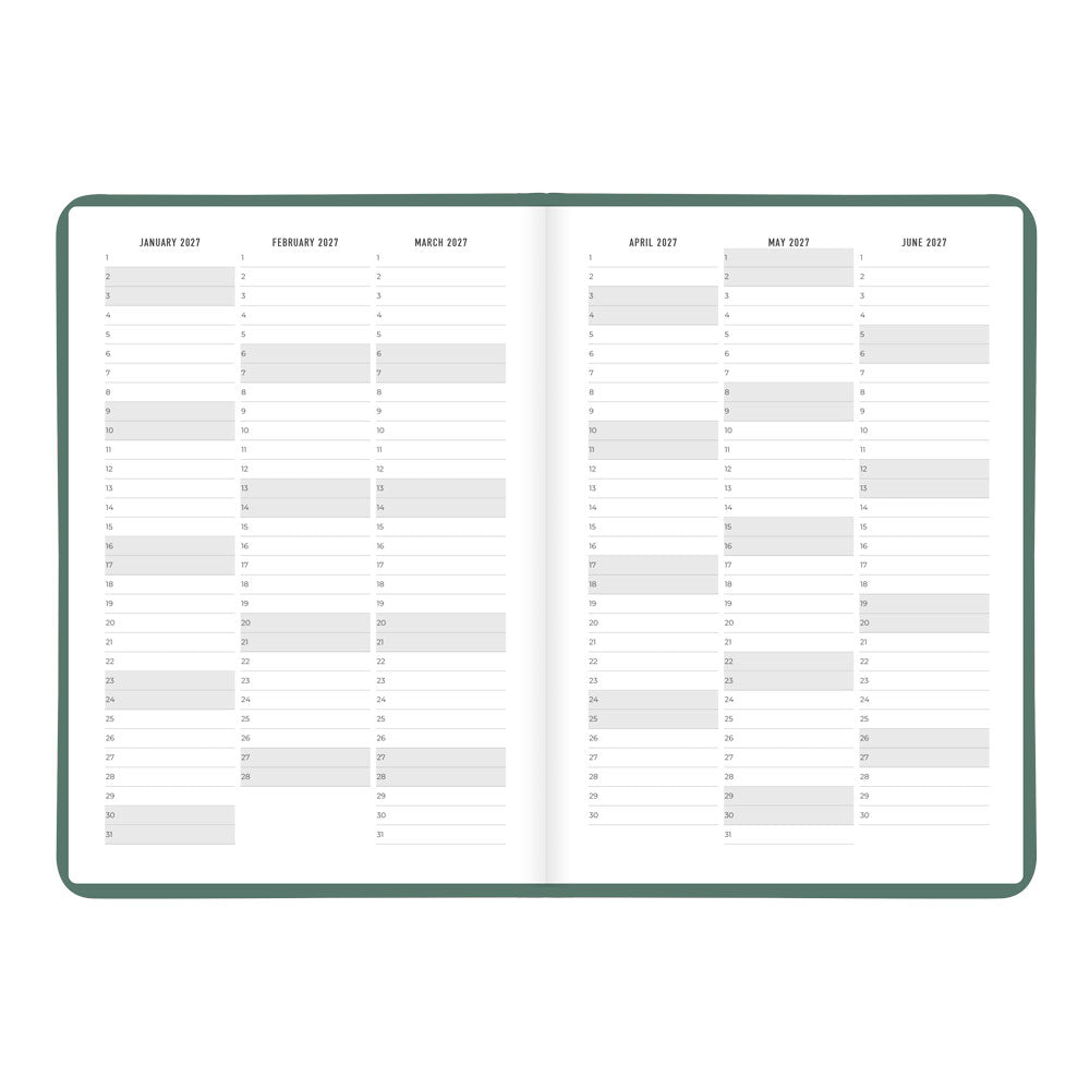 Letts A5 Weekly Planner, Conscious, 2027 Pine 27-082553 27-082553 #colour_pine