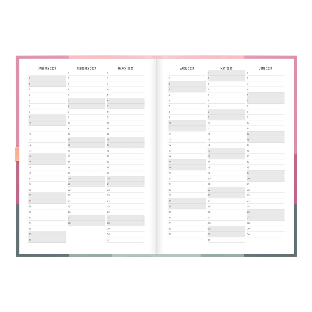 Letts A5 Weekly Planner, Gradient, 2027 Rose 27-082570 27-082570 #colour_gradient-rose