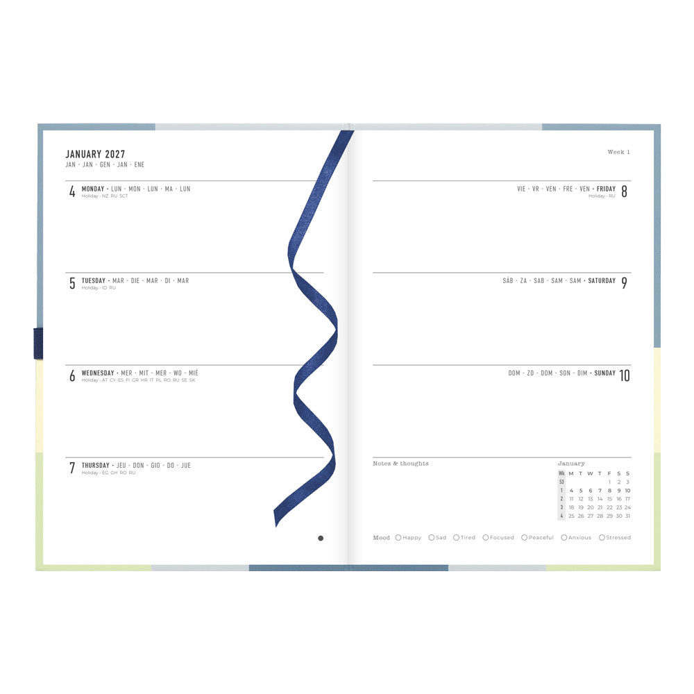 Letts A5 Weekly Planner, Gradient, 2027 Blue 27-082571 27-082571 #colour_gradient-blue