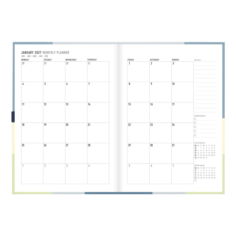 Letts A5 Weekly Planner, Gradient, 2027 Blue 27-082571 27-082571 #colour_gradient-blue