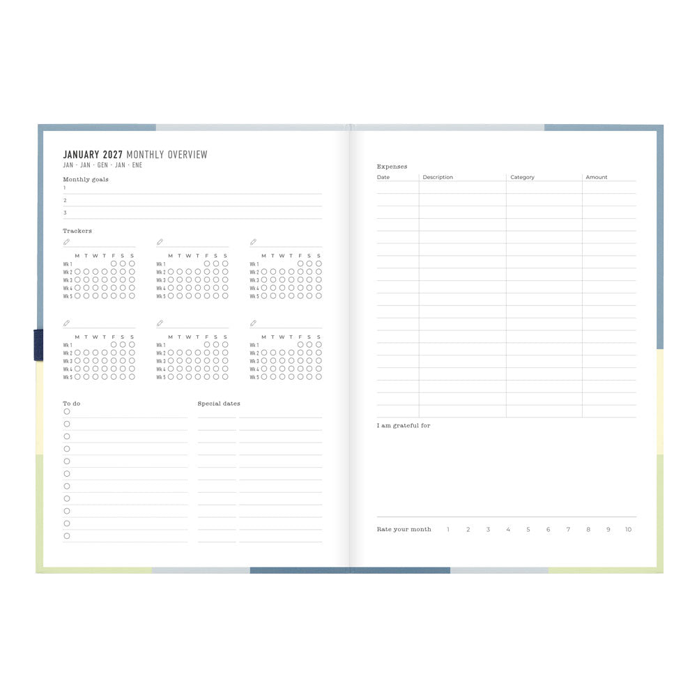 Letts A5 Weekly Planner, Gradient, 2027 Blue 27-082571 27-082571 #colour_gradient-blue