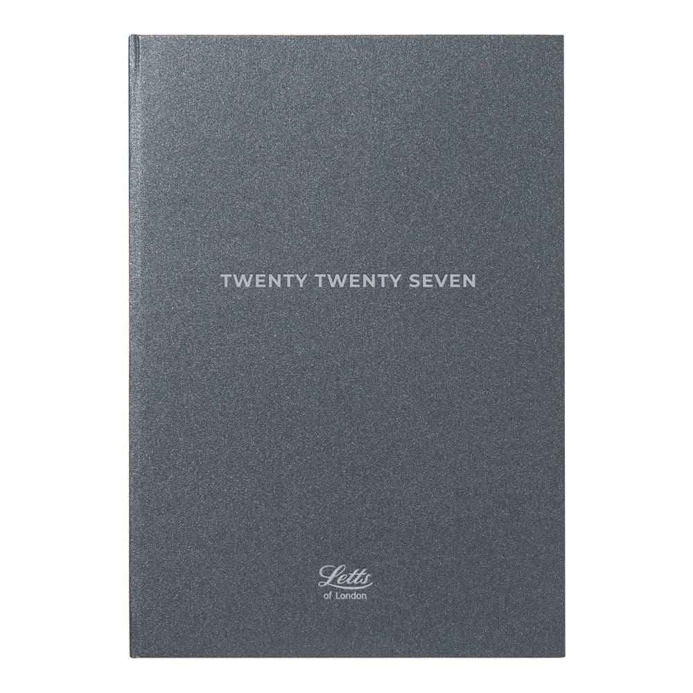 Letts A5 Weekly Planner, Titanium, 2027 Charcoal 27-082582 27-082582 #colour_charcoal