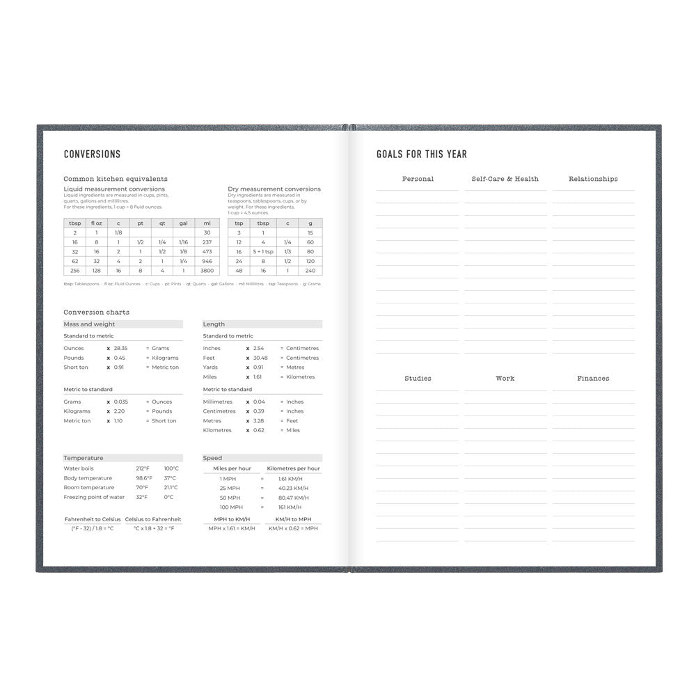 Letts A5 Weekly Planner, Titanium, 2027 Charcoal 27-082582 27-082582 #colour_charcoal