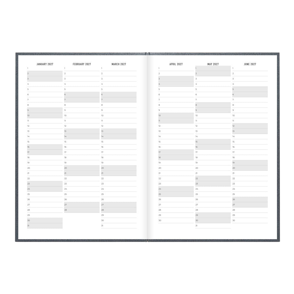 Letts A5 Weekly Planner, Titanium, 2027 Charcoal 27-082582 27-082582 #colour_charcoal