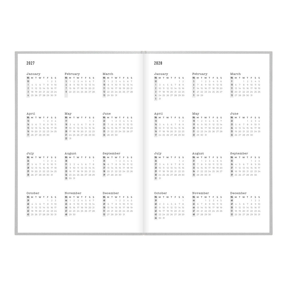 Letts A5 Weekly Planner, Titanium, 2027 Silver 27-082583 27-082583 #colour_silver