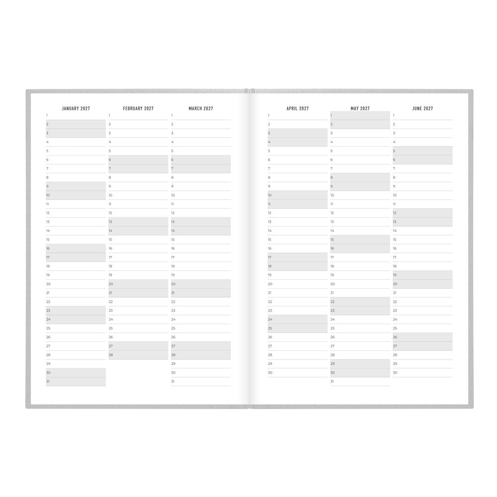 Letts A5 Weekly Planner, Titanium, 2027 Silver 27-082583 27-082583 #colour_silver