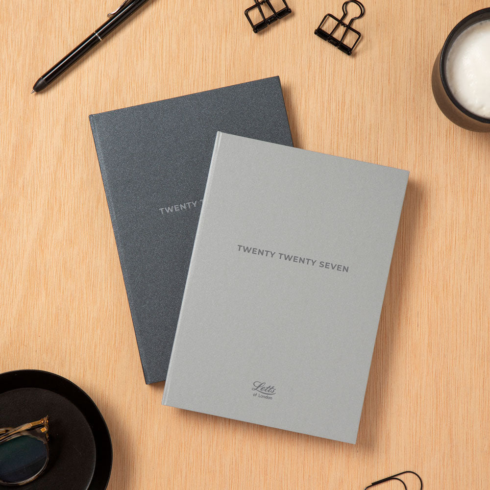 Letts A5 Weekly Planner, Titanium, 2027 Silver 27-082583 27-082583 #colour_silver