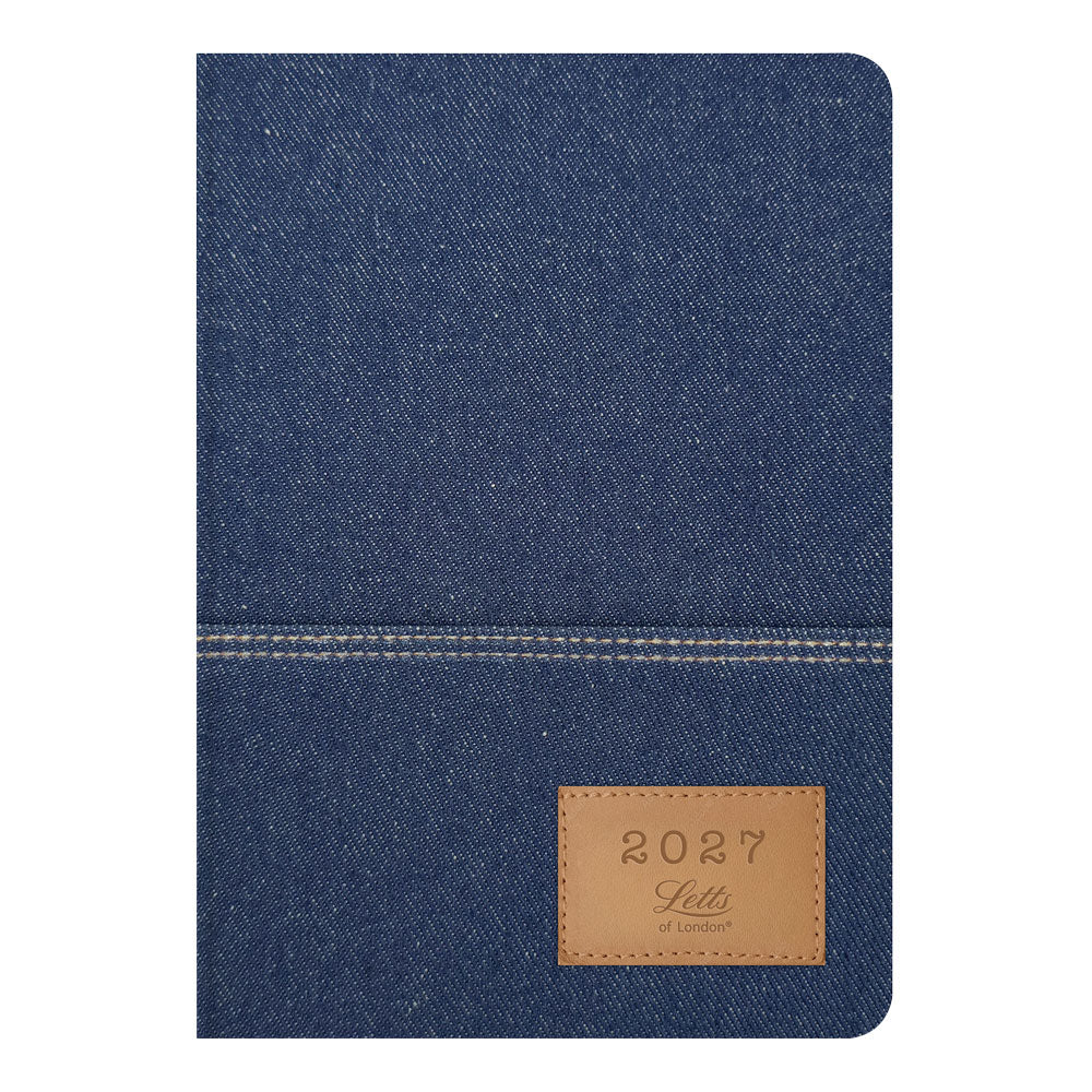 Letts A5 Weekly Planner, Denim, Multilanguage, 2027 27-082644 #colour_denim-blue