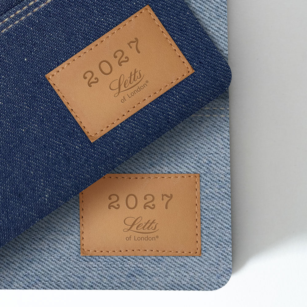 Letts A5 Weekly Planner, Denim, Multilanguage, 2027 27-082644 #colour_denim-blue