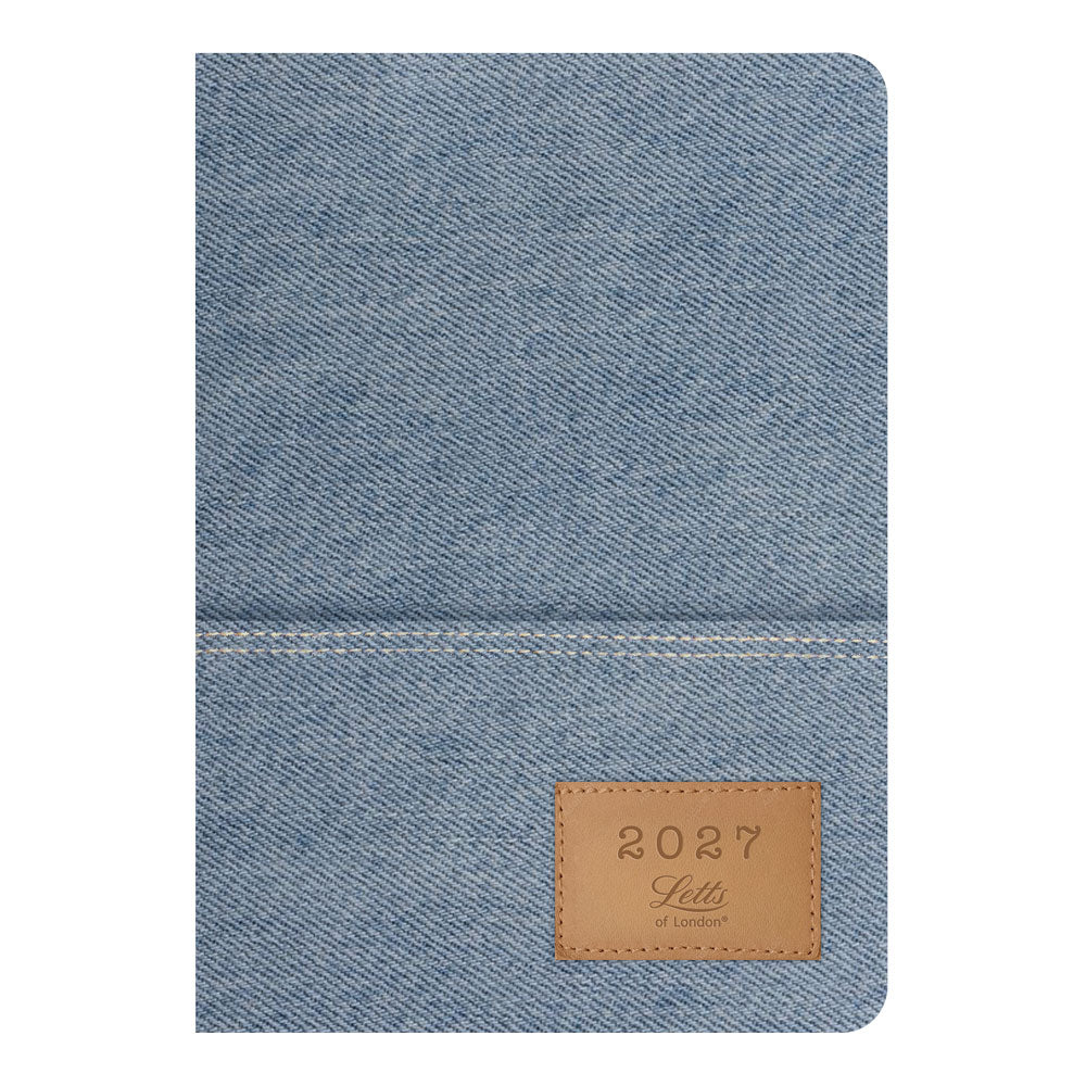 Letts A5 Weekly Planner, Denim, Multilanguage, 2027 27-082645 #colour_denim-light-wash