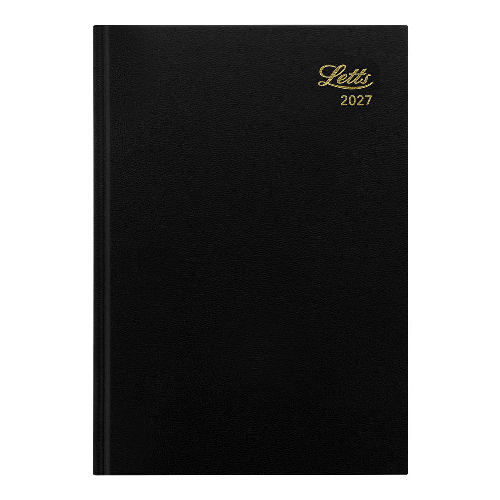 Letts A5 Daily Appointment Book, Standard, English, 2027 27-C10XBK #colour_black