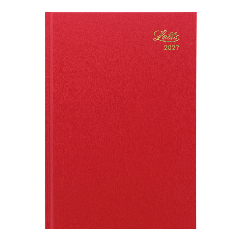 Letts A5 Daily Appointment Book, Standard, English, 2027 27-C10XBY #colour_red