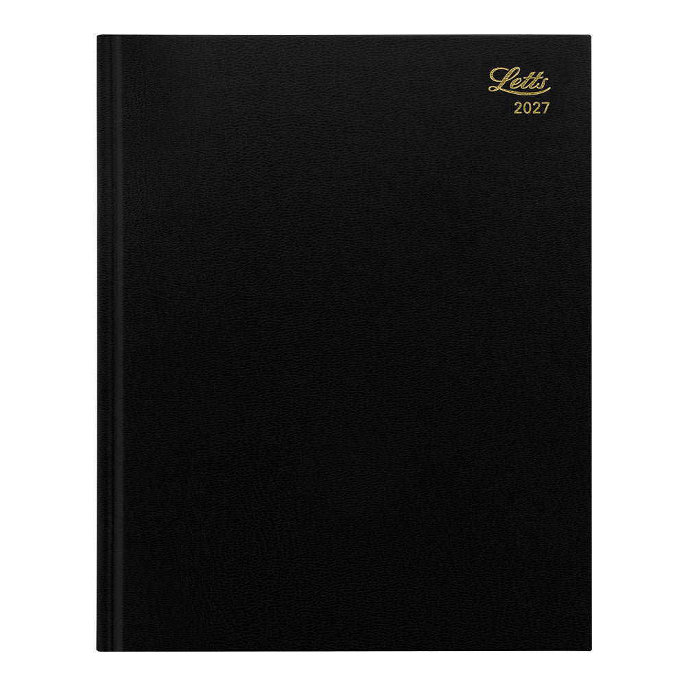 Letts Quarto Daily Planner, Standard, 2027 Black 27-C10YBK 27-C10YBK #colour_black