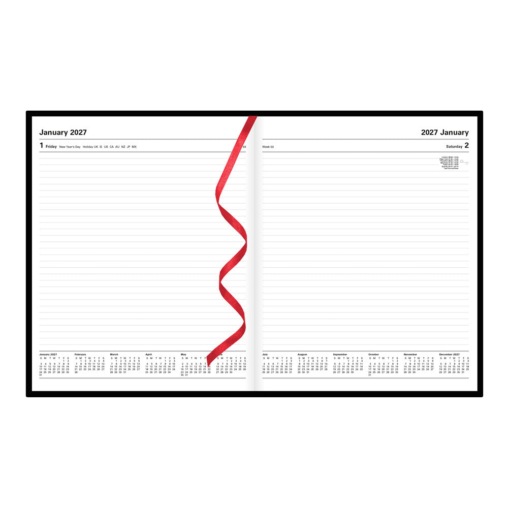 Letts Quarto Daily Planner, Standard, 2027 Black 27-C10YBK 27-C10YBK #colour_black