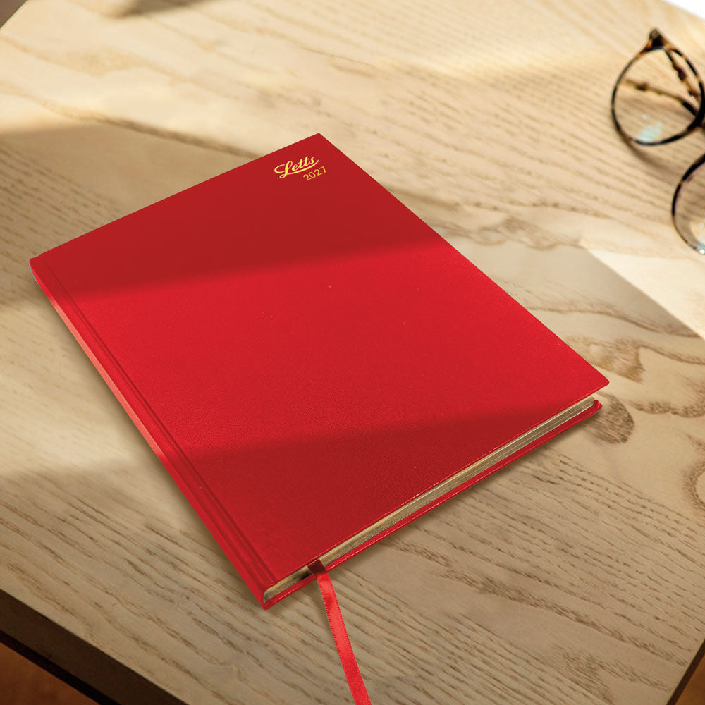Letts Quarto Daily Planner, Standard, 2027 Red 27-C10YBY 27-C10YBY #colour_red