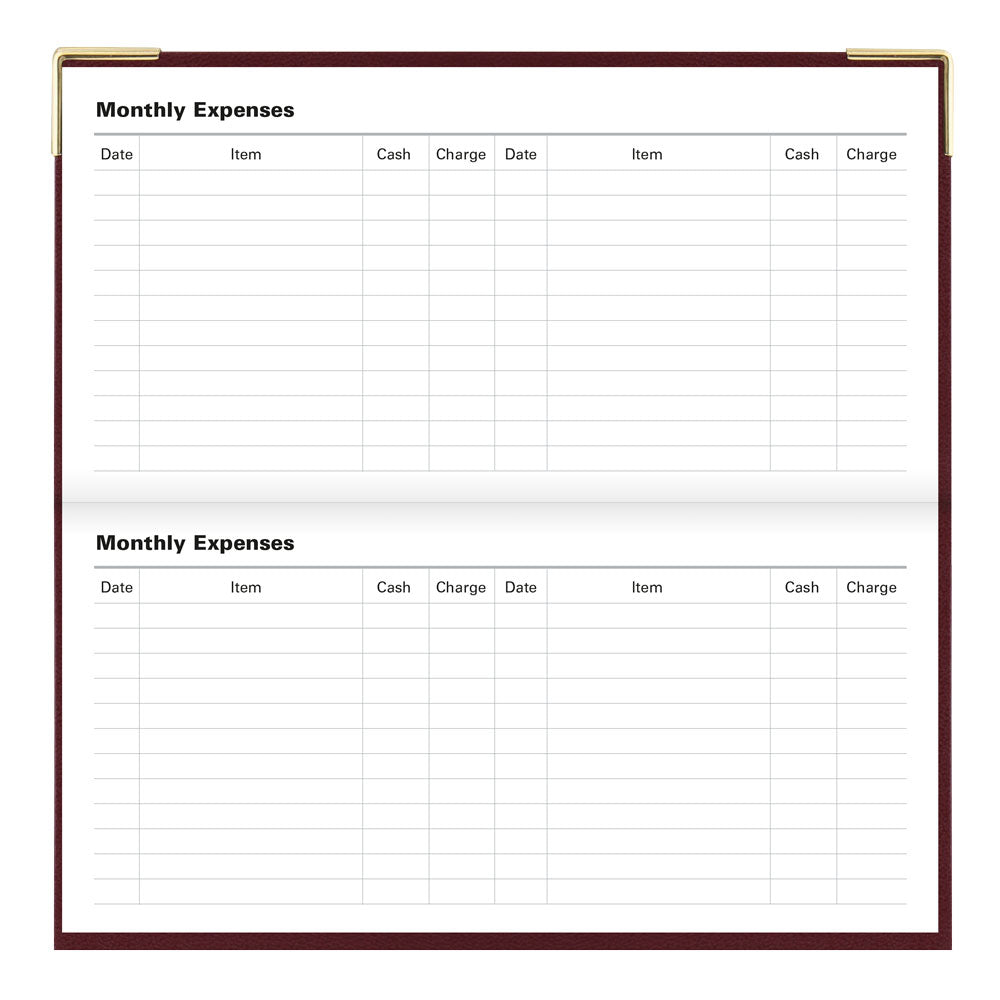 Letts Slim Monthly 13-Month Planner, Classic, English, 2027 27-C12SBY #colour_burgundy