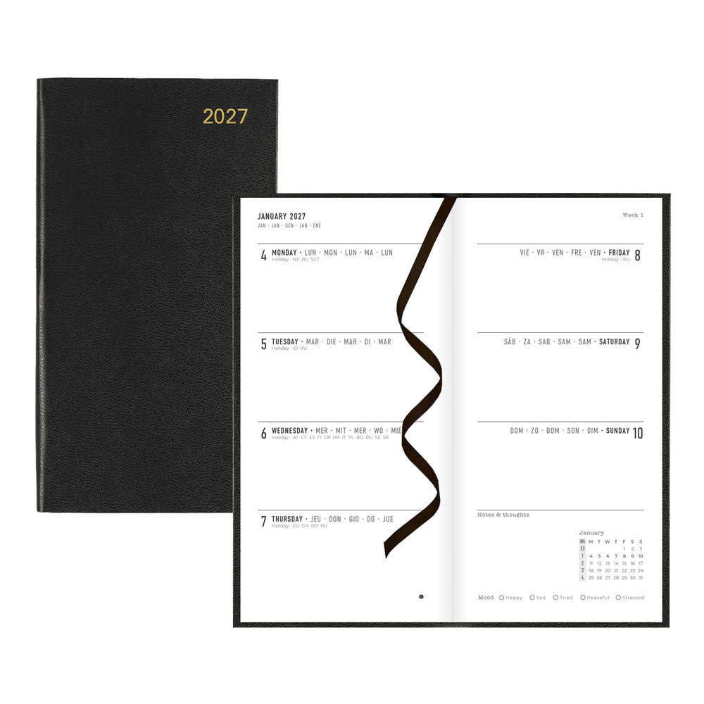 Letts Compact Weekly Planner, Principal, Multilanguage, 2027 27-C30NUBK #colour_black