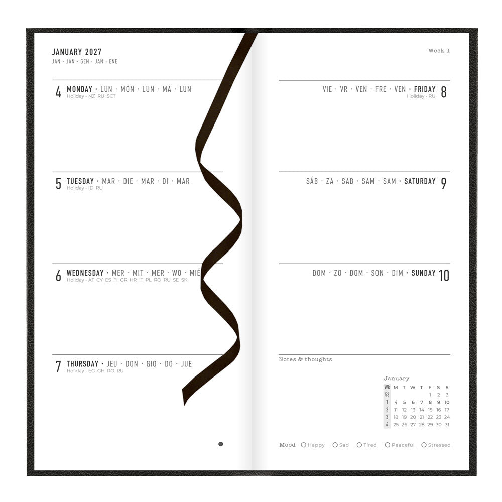 Letts Compact Weekly Planner, Principal, Multilanguage, 2027 27-C30NUBK #colour_black