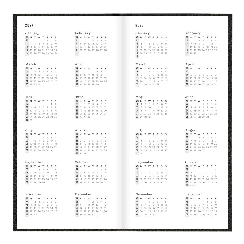 Letts Compact Weekly Planner, Principal, Multilanguage, 2027 27-C30NUBK #colour_black