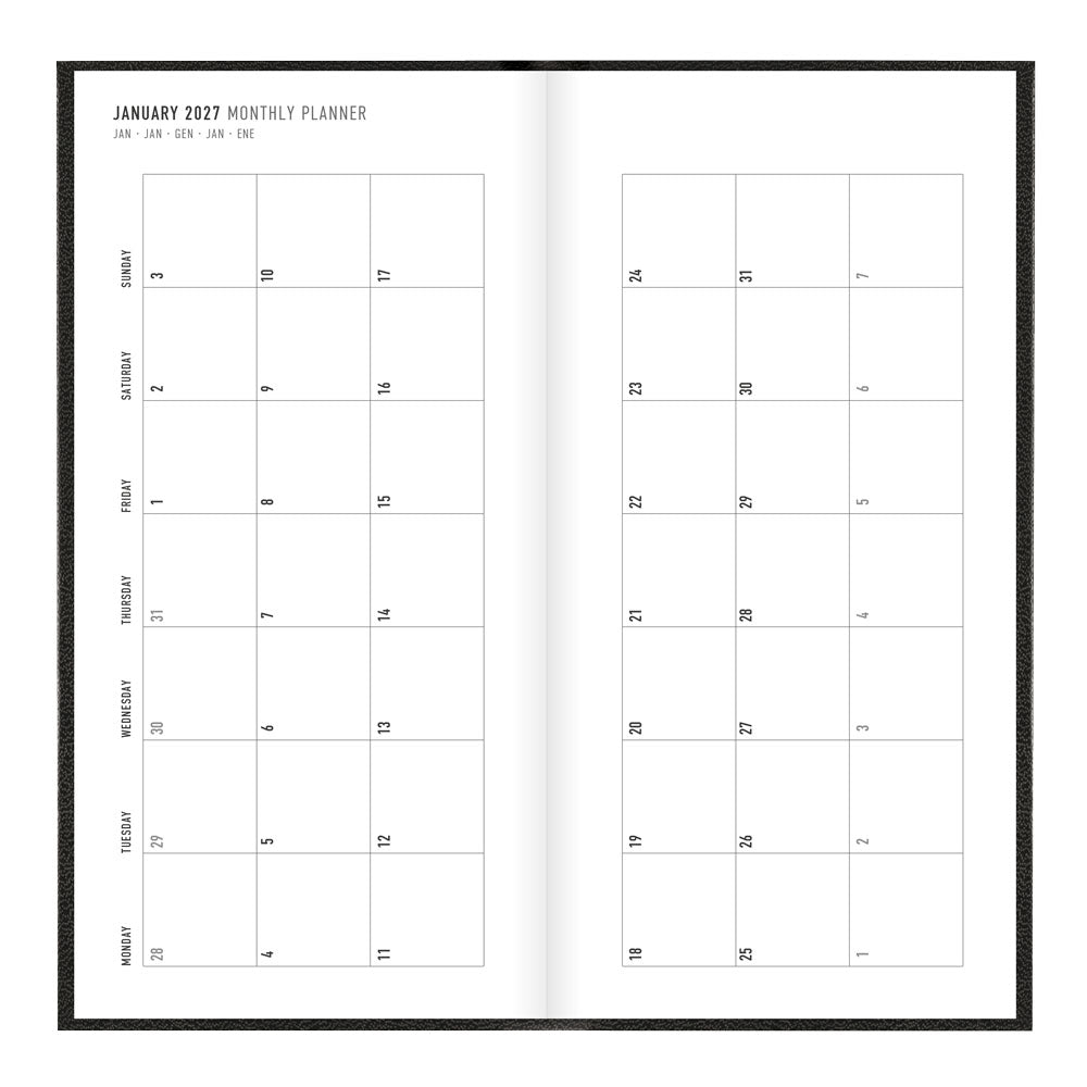Letts Compact Weekly Planner, Principal, Multilanguage, 2027 27-C30NUBK #colour_black